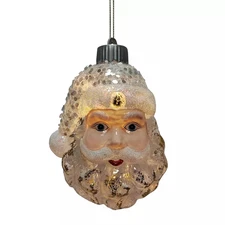 St. Nicholas Square® Glass Snowy Santa Head Ornament