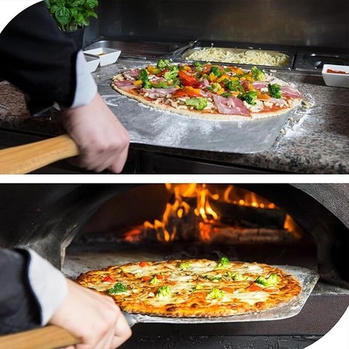 12 Inch Pizza Peel Oven Aluminium Foldable Wood Handle and Pizza paddle - Picture 9 of 16