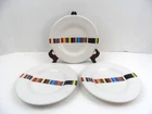 RARE TABLETOPS UNLIMITED Havana Salad Plate 8.5" Single Stripe Stoneware/Set 3