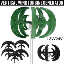 800W 12/24V 5-Blades Lantern Wind Turbine Generator Vertical Axis Wind Power Kit
