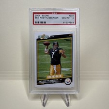 Score 2004 Ben Roethlisberger #381 Rookie Glossy Steelers PSA 10 Football Card