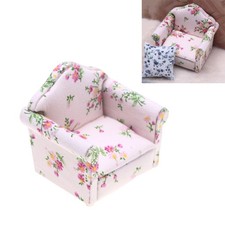Doll House Furniture Floral Sofa Miniature Couch Figurine for Adult Collector