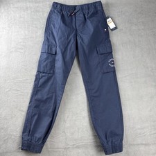 Boys Tommy Hilfiger cargo jogger pants navy blue small size 8