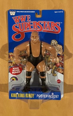 Mattel LJN WWE Superstars KING KONG BUNDY Series 2 Blue Card RETRO 1980S Figure!