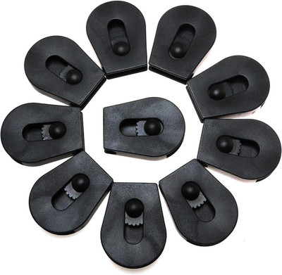 Wheeled Cord Lock Stopper 10PCS Black Paracord Cord Locks
