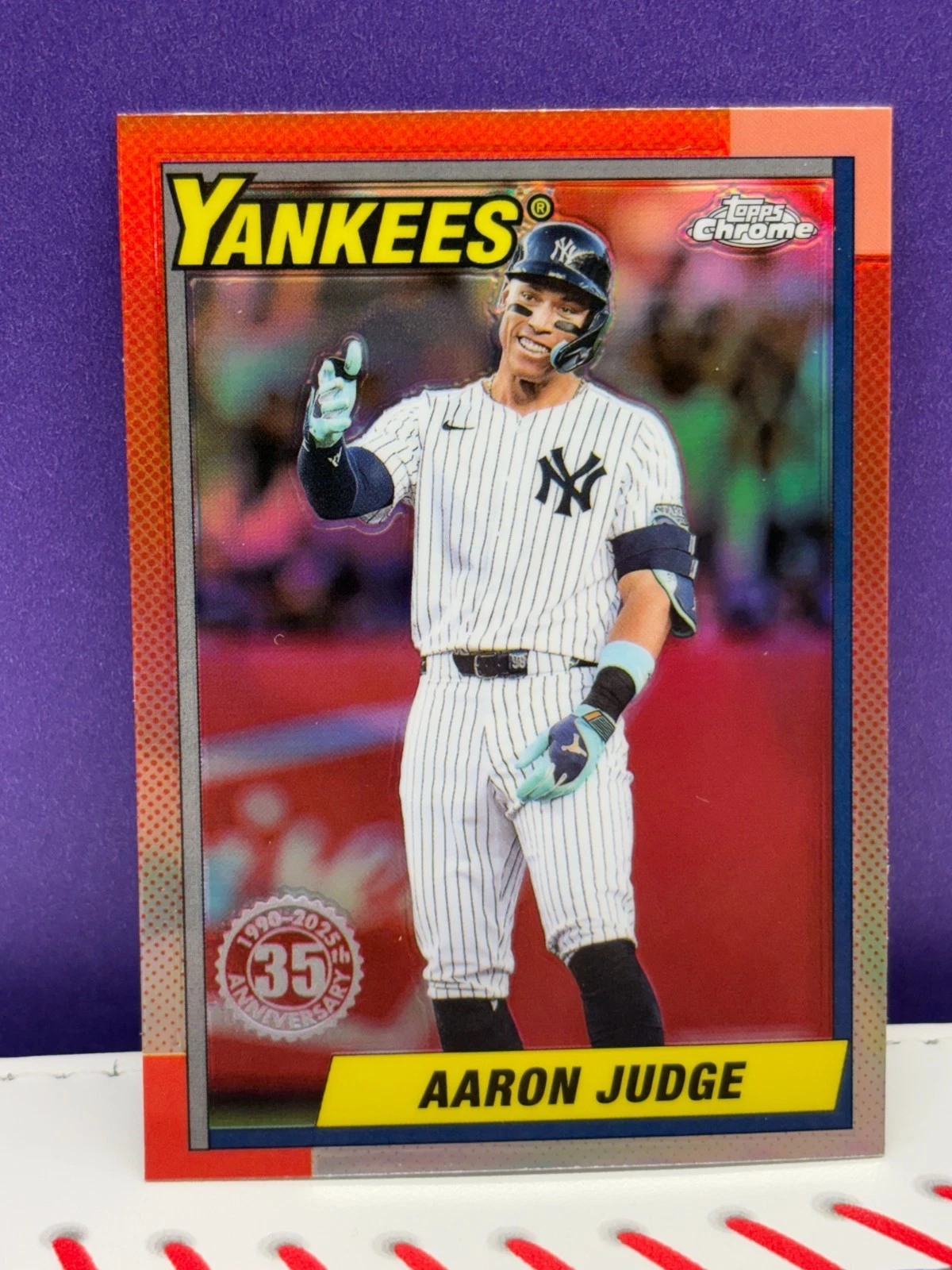 2025 Topps Chrome Aaron Judge 90cb-11 35th Anniversary Refractor