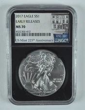 2017 American Silver Eagle Early Releases MS70 NGC US Mint Label