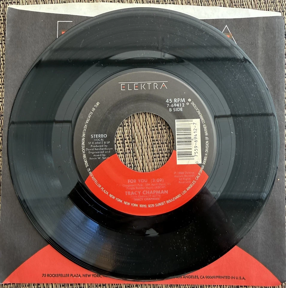 Tracy Chapman - Fast Car / For You - Elektra 7-69412 NM Foto 2 de 2