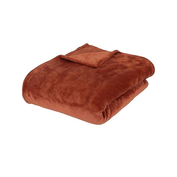 Atmosphera Plaid Ollis Kuscheldecken 230 X 180 Cm Terracotta Polyester-image