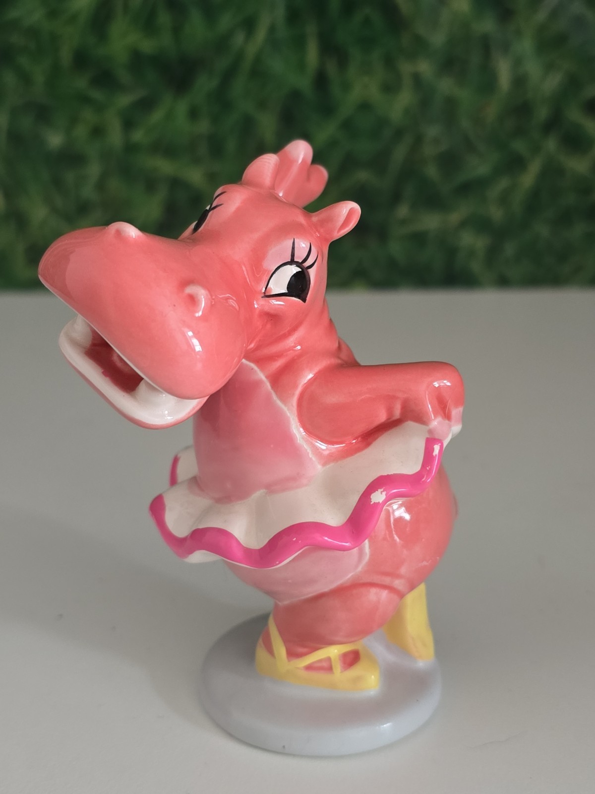 Vintage Disney Fantasia Hyacinth Hippo Ballerina Pink Ceramic Figurine&nbsp;Japan