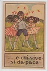 ANTIQUE ITALIAN POSTCARD FROM THE FAMOUS PROVERBS SERIES - ILLUSTRATOR - SMALL F.