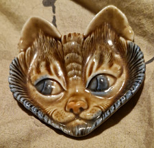 Wade Porcelain Cat Face Hanging Ornament, Glossy Finish, Impressed, England