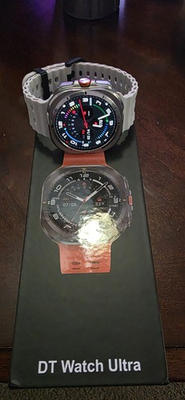 #ad DT Watch Ultra Smart Watch 32GB Silver 47mm White Silicone Band Android iOS $31.00