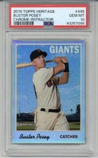 2019 TOPPS HERITAGE CHROME REFRACTOR BUSTER POSEY GIANTS /570 PSA 10 LOW POP