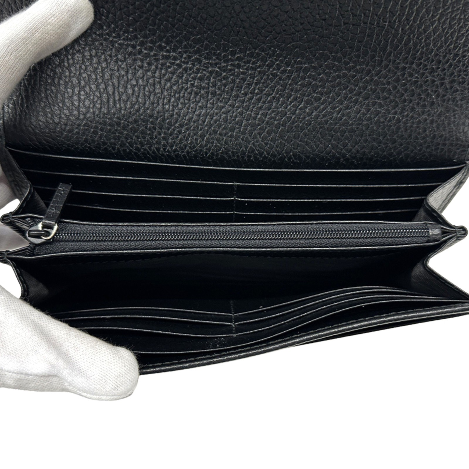 Gucci Women's Interlocking Long Wallet in Black Leather (615524) GZl1ffkw thumbnail 4