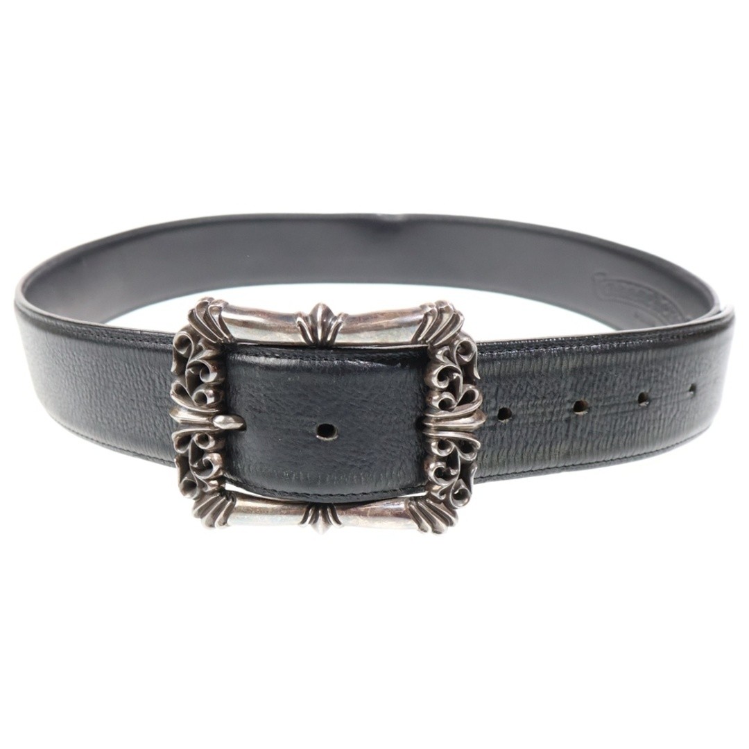 Chrome Hearts BLT Filigree OTJ Buckle Leather Belt Black Silver Used a30473aed15
