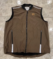 Mens XL Wearguard Brown Fleece Lined Vest Full Zip Reflective Soft Shell