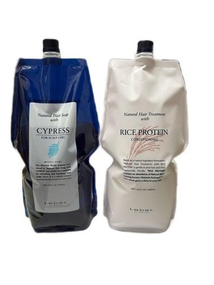 LebeL Natural Hair Soap Cypress 1600ml & Treat Rice Protein 1600ml Set