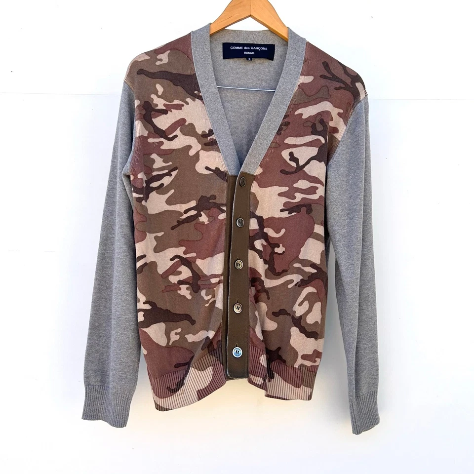 Comme Des Garçons Homme Hombre’s Cárdigan Camuflaje Suéter Pequeño Algodón CDG Foto 2 de 4