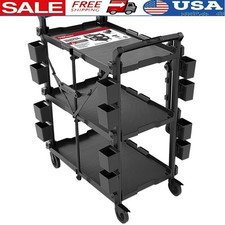 Collapsible Utility Cart Heavy Duty Rubber Swivel Wheels Storage Solution New