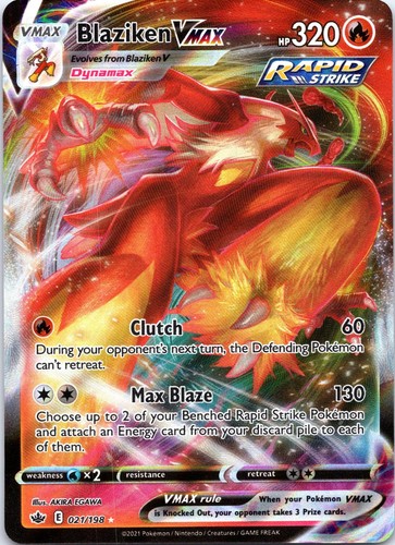 Pokemon Blaziken VMAX Holo Chilling Reign LP