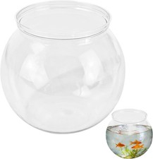 27 oz Mini Plastic Fish Bowl, Clear Round Small Fishbowl Aquarium,