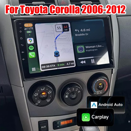For 2006-2012 TOYOTA COROLLA Carplay Android15 Auto Car Screen Navi stereo radio