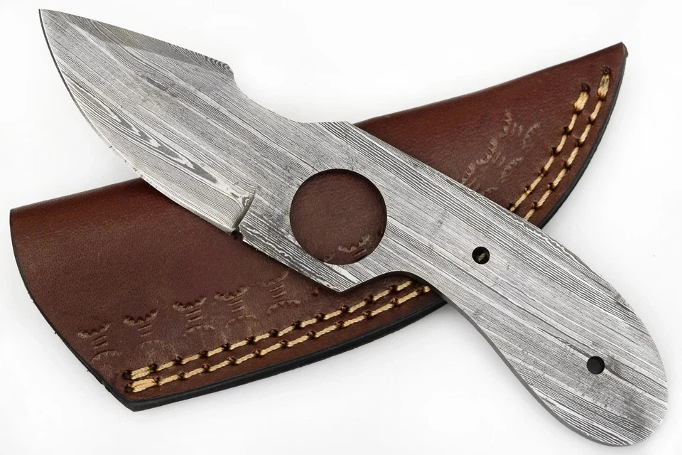 SHARD BLADE Hand Forged Damascus Steel Blank Blade Full Tang Knife Making Kit with Sheath