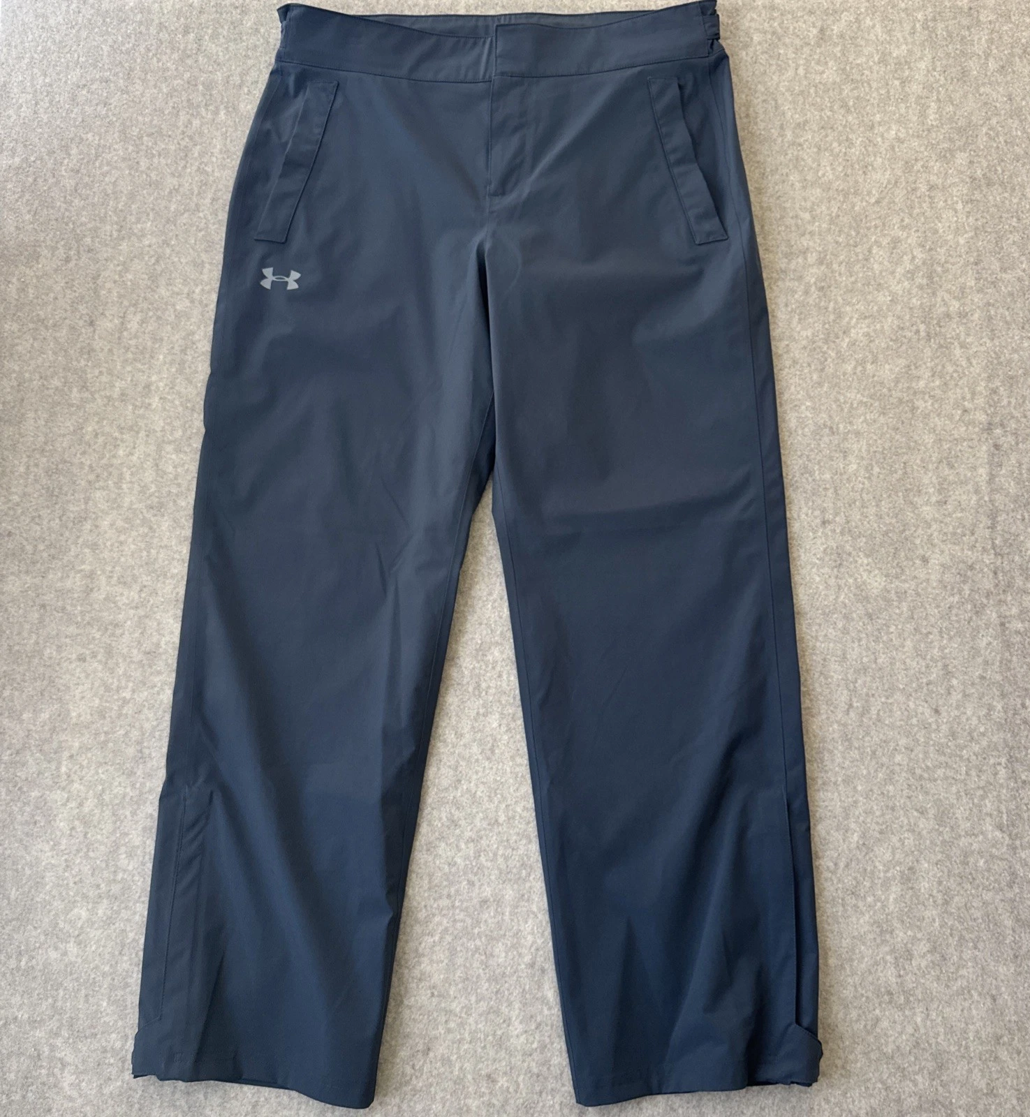 Under Armour Storm Rain Pants Mens L Gray Straight Leg Waterproof