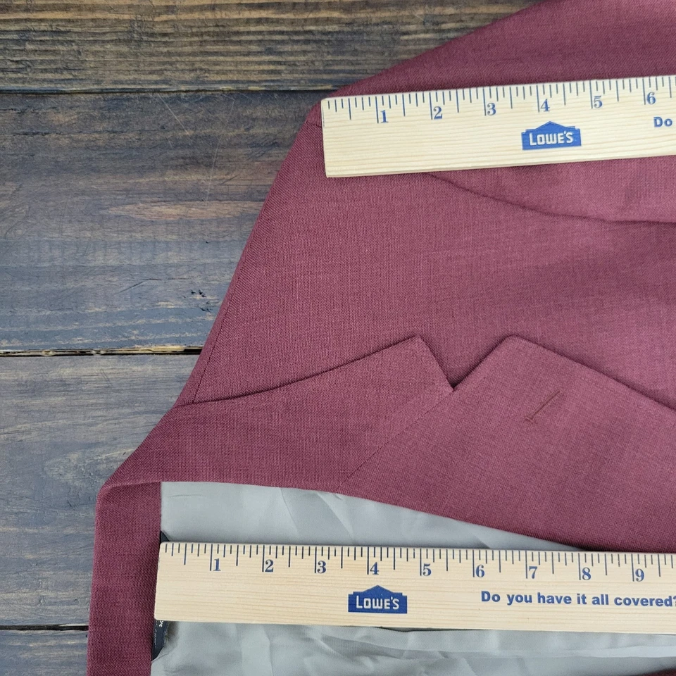 Abrigo Blazer Deportivo De Colección Lacrosse Para Hombre Dos Botones Poliéster Lana? Granate Talla 44S Foto 4 de 4