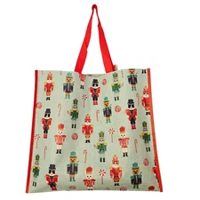 Christmas Cat Cats Nutcracker Soldiers Candy Canes Suckers TJMaxx Tote Gift Bag 