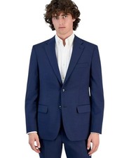 Tommy Hilfiger Mens Modern fit Suit Jacket Blazer 44 L Navy Blue Solid Wool