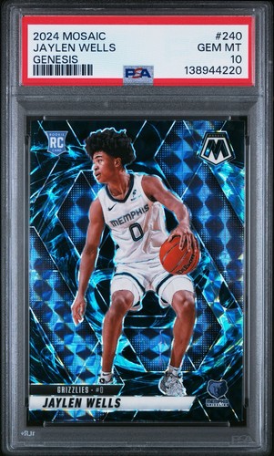 2024-25 Panini Mosaic #240 Jaylen Wells Genesis Prizm Rookie PSA 10 GEM MT