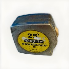 Vintage 1988 Stanley Powerlock II 25' Tape Measure 33-425 Chrome Made in USA 1โ