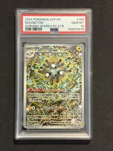 2024 POKEMON SURGING SPARKS POKEMON CENTER ETB PROMO SVP #159 MAGNETON PSA 10