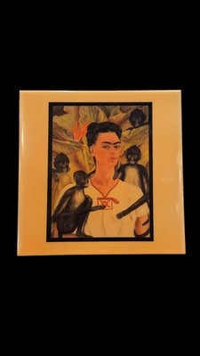 Frida Kahlo Self PORTRAIT  w MONKEYS On  Laminated Tile