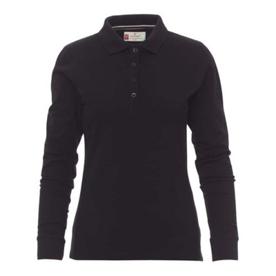 Damen Polo Florence Schwarz Mit Langarm - Payper - Barista Kellnerin Uniform