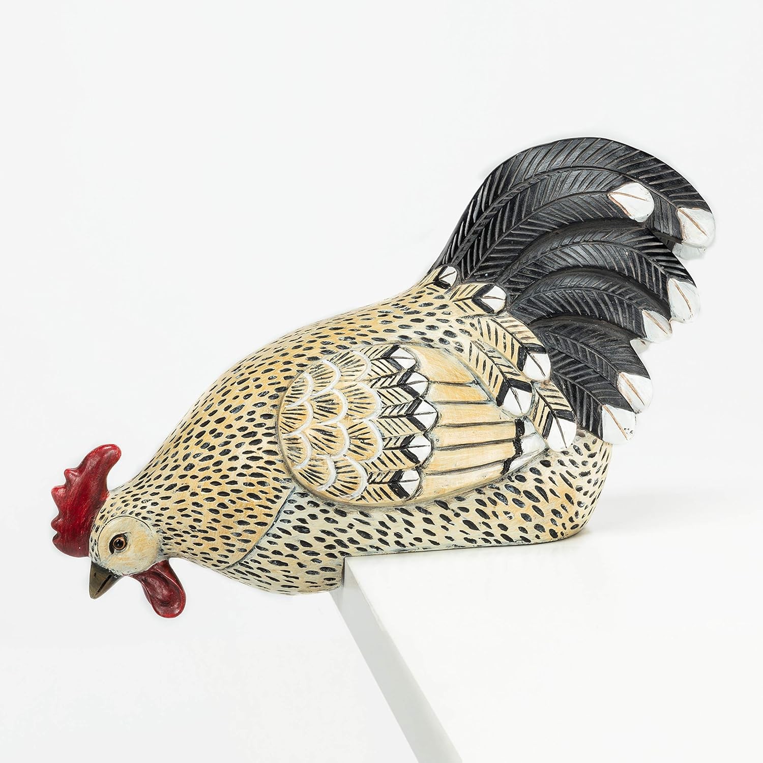 Abbott Collection 27-GALLO-550 Peering Rooster, Beige/Black