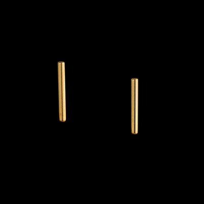 14K massiv Gelbgold Stab Ohrstecker minimalistisch zierlich Unisex edler Schmuck