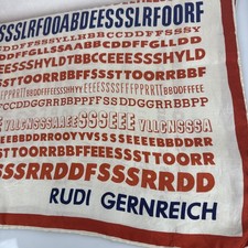 VTG 1960  s POP-ART Vintage Square ALPHABET FONT Silk Scarf RUDI GERNREICH