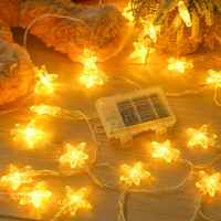 Lichterkette Sterne 6M 40 Led Warmweiß Batterie Mit 6H Timer IP65 Wasserdicht