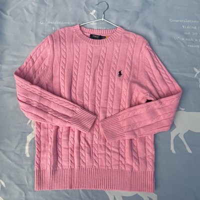 Polo Ralph Lauren Cable-Knit Pink Sweater,Size XL,Christmas Gift,Casual Wear