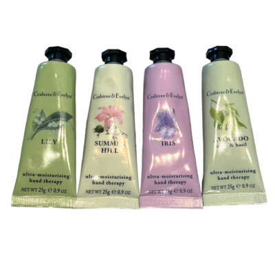 Crabtree & Evelyn travel purse sized hand cream lotions summer hill, lily, iris 