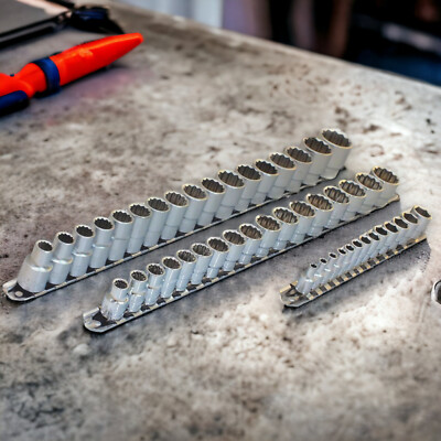 47 Stck. CRV 1/4 Zoll 3/8 Zoll 1/2 Zoll Dr Metrische Steckdosen Set Größe 4 mm - 30 mm mit Aufbewahrungsschienen