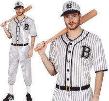 Mens American Baseball Player Fancy Dress Costume Men's Sport Outfit fg