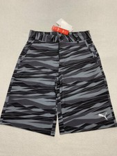 NWT Puma Boys 10 Black Gray Camo Stretch Board Shorts