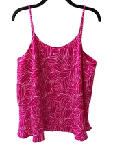 Pappagallo Tropical Pink Tank Top Blouse Lined Size Medium New