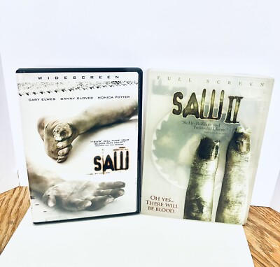 Saw & SawII DVD Movies Lot Work Rated R Lions Gate No Inserts Horror