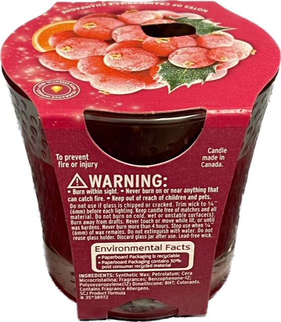 GLADE CRANBERRY Candle CRANBERRY OH SO MERRY LIMITED EDITION 3.4 OZ HTF NEW - Image 2 of 2