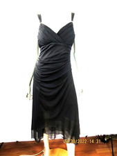 SCARLETT NITE SZ 12 Polyester Black 2 Layers Stretchy Sheath Knit Dress Gown